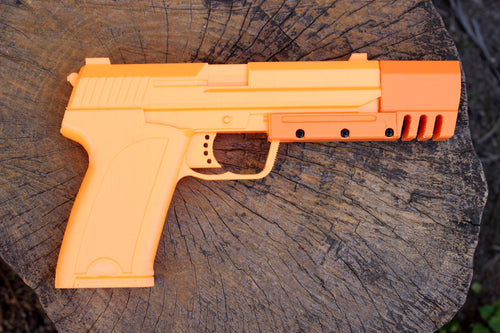 USP Match Weight Pistol Replica - Removable Compensator - Tomb Raider Lara Croft Movies and Video Games Inspired - Cosplay Gun - Replica3D