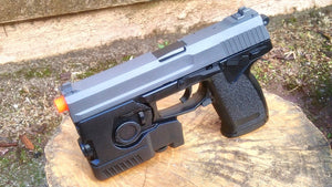MK23 Airsoft Pistol Replica with Mock Laser Aiming Module (LAM) - Cool Gift for Stealth Hitman Fans