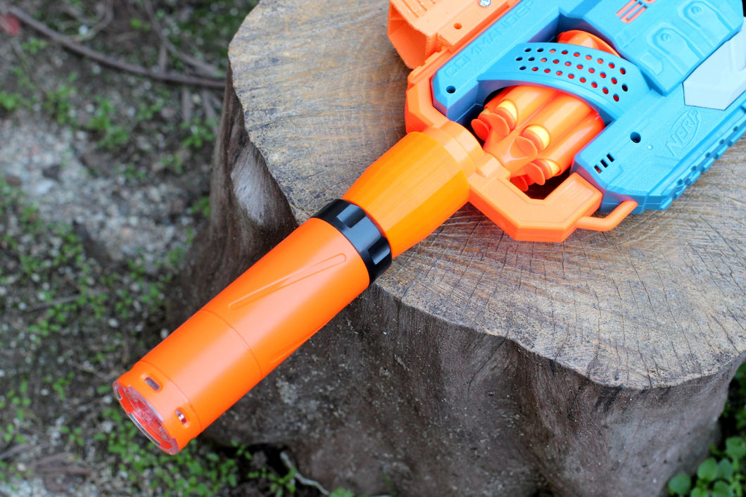 Blasters3D Glow in the Dark Tracer Unit for Nerf Modulus Blaster - Works with Elite Zombie Strike - Mock Silencer Suppressor - Simulate Muzzle Flash