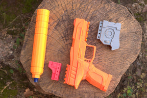Venom Pistol Replica (PE+) - Removable Silencer, LAM, and Red Dot Sight - Used in "Digital Ghosts" SciFi Story - Replica3D