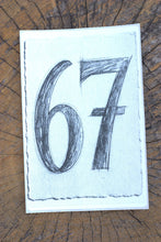 Load image into Gallery viewer, Six Seven B/W 4&quot;x6&quot; Thermal Sticker - 67, 6 7, 6-7 Pencil Sketch - Pongo Beach