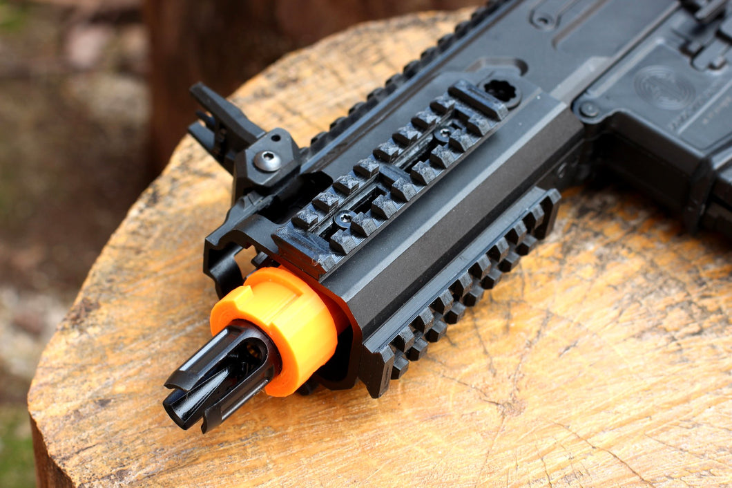 AirPower3D Modulus Barrel Adapter (Type II) for Sig Sauer MCX Rattler .177 BB Air Rifle - Allows Use of Foam Dart / Foam Ball Muzzle Mods - For Nerf Elite Compatible Barrels