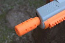 Load image into Gallery viewer, Sonic Disruptor Muzzle Brake for SplatRBall SRB400 Gel Blaster - Mock Barrel Customization Mod - Attaches to Original Orange Tip - No Tools Required - Blasters3D
