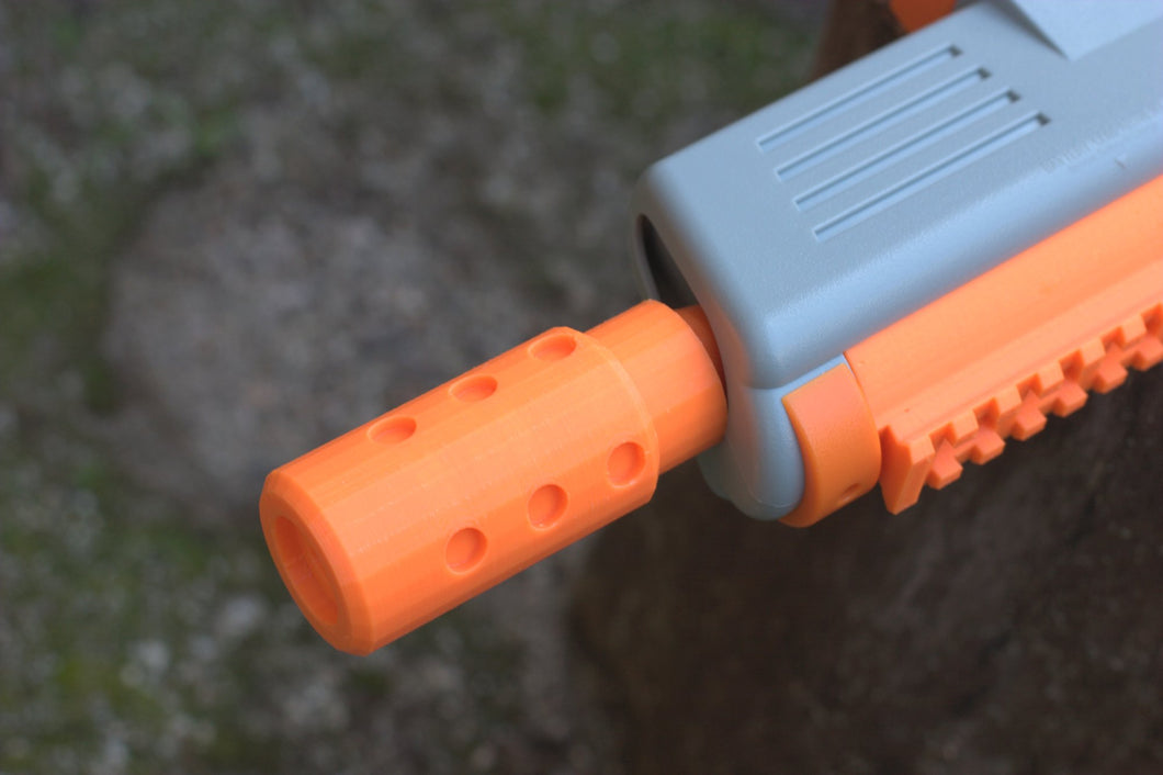 Sonic Disruptor Muzzle Brake for SplatRBall SRB400 Gel Blaster - Mock Barrel Customization Mod - Attaches to Original Orange Tip - No Tools Required - Blasters3D