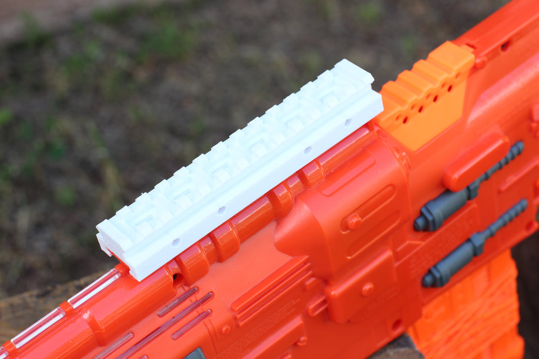 Blasters3D Top Picatinny Rail (13-Slots) for Nerf Star Wars Rogue One GlowStrike Sergeant Jyn Erso Blaster - Slide-On Performance Mod - No Tools Required