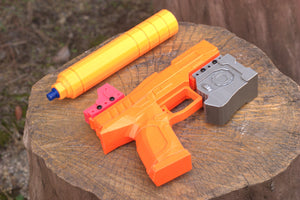 Venom Pistol Replica (PE+) - Removable Silencer, LAM, and Red Dot Sight - Used in "Digital Ghosts" SciFi Story - Replica3D
