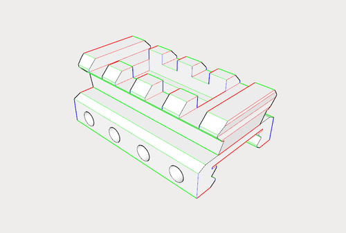 Blasters3D Picatinny Rail Adapter (4 Slots) for Hyper / Rival Blasters - Allows Use of Picatinny Parts: Sight, Scope, Laser, Flashlight
