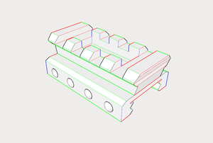 Blasters3D Picatinny Rail Adapter (4 Slots) for Hyper / Rival Blasters - Allows Use of Picatinny Parts: Sight, Scope, Laser, Flashlight