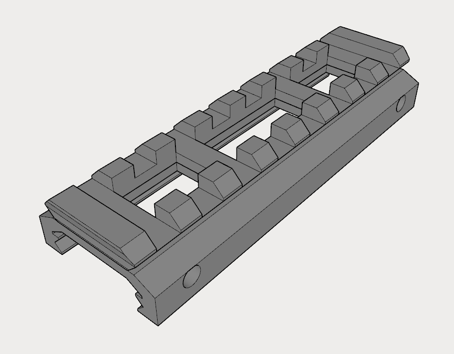 8-Slots Weaver Rail Riser (8.84mm Rise) for Desert Eagle Airsoft Gun and Airgun - AirPower3D