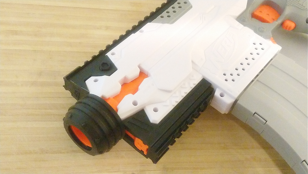 Blasters3D NovaTron Blasterdizer Kit (PE+) for Foam Dart/Ball Blaster - Muzzle Barrel Picatinny Rail Battle Arena Mod