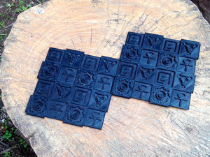 Alien Symbols 4x4 Expandable Chessboard with 1" Squares - Game Board Works with Checker, Tic Tac Toe, etc. - Combine to Form - EveryThang3D