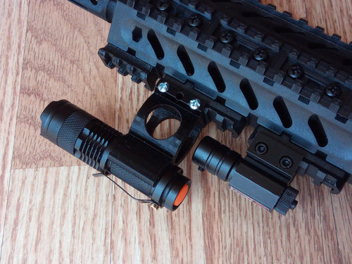 Lowered Fast Detach Rail Mount for Mini Flashlight Torch - Picatinny NATO Weaver Compatible - Airgun Airsoft Paintball - AirPower3D