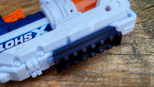 Load image into Gallery viewer, Blasters3D Top Picatinny Rail (7-Slots) for Zuru X-Shot Fury 4 Revolver Blaster - Clip On Performance Mod for Foam Dart Toy - No Tools Needed
