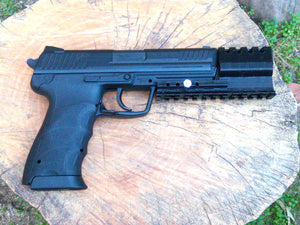 J.W. Frame Mounted Compensator with 12-Slots Rail for HK45 CO2 Air Pistol Airgun - Hitman Assassin Killer Cosplay LARP - AirPower3D