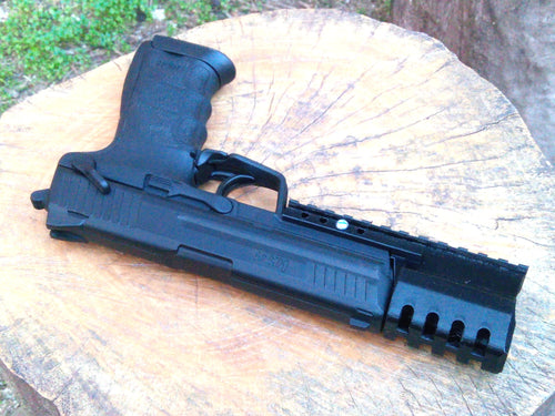 J.W. Frame Mounted Compensator with 12-Slots Rail for HK45 CO2 Air Pistol Airgun - Hitman Assassin Killer Cosplay LARP - AirPower3D