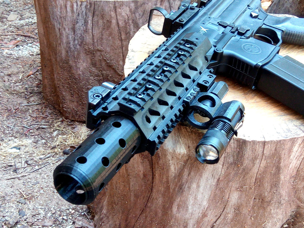 MPX Police Muzzle Device - for .177 Air Rifle - Akudama Drive Inspired - Mock Muzzle Brake Flashhider - Barrel Tip Mod - AirPower3D