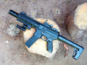 MPX Police Muzzle Device - for .177 Air Rifle - Akudama Drive Inspired - Mock Muzzle Brake Flashhider - Barrel Tip Mod - AirPower3D
