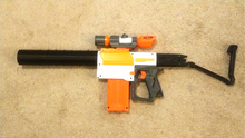 Load image into Gallery viewer, Silencer Handguard in One (PE+) for Foam Dart/Ball Blasters - Mock Sniper Barrel Mod - Blasters3D