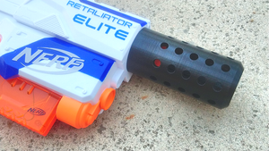 Blasters3D HMP Flash Suppressor (102mm Long) for Foam Dart/Ball Blasters - Muzzle Barrel Mod