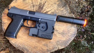 MK23 Airsoft Pistol Replica with Mock Laser Aiming Module (LAM) - Cool Gift for Stealth Hitman Fans