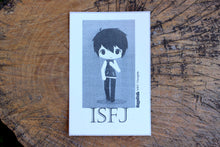 Load image into Gallery viewer, ISFJ Boy B/W 4&quot;x6&quot; Thermal Sticker - Kawaii Anime Chibi - MBTI Thoughts - Myers Briggs Type Indicator Personality - Pongo Beach