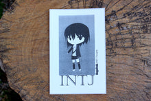 Load image into Gallery viewer, INTJ Girl B/W 4&quot;x6&quot; Thermal Sticker - Kawaii Anime Chibi - MBTI Thoughts - Myers Briggs Type Indicator Personality - Pongo Beach