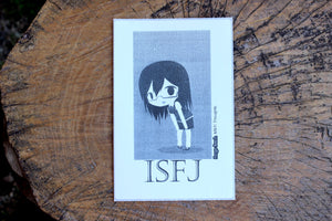 ISFJ Girl B/W 4"x6" Thermal Sticker - Kawaii Anime Chibi - MBTI Thoughts - Myers Briggs Type Indicator Personality - Pongo Beach