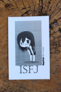 ISFJ Girl B/W 4"x6" Thermal Sticker - Kawaii Anime Chibi - MBTI Thoughts - Myers Briggs Type Indicator Personality - Pongo Beach