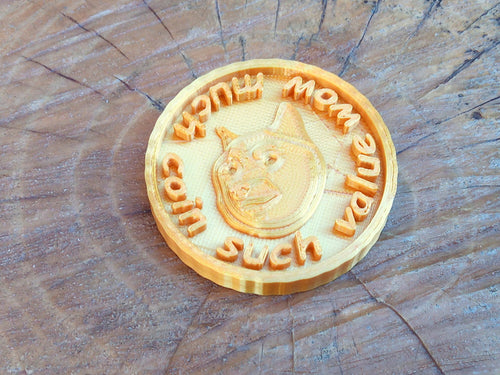 Doge Coin - Meme Cryptocurrency - Physical Tangible DogeCoin Symbolic Memorabilia - Gift for Crypto Investment Trading Fans - EveryThang3D