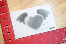 Load image into Gallery viewer, Heart Cupid B/W 4&quot;x6&quot; Thermal Sticker - Cute Angel Wings - Romantic Valentine&#39;s Day Gift Expression - Pongo Beach