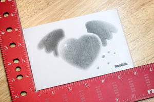 Heart Cupid B/W 4"x6" Thermal Sticker - Cute Angel Wings - Romantic Valentine's Day Gift Expression - Pongo Beach