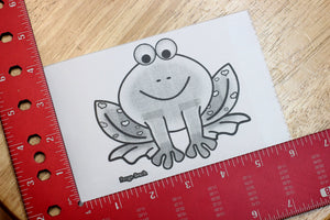 Valentine Frog B/W 4"x6" Thermal Sticker - Cute Smiling Toad - Romantic Valentine's Day Gift Expression - Pongo Beach