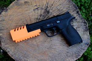 Airsoft3D Strike Frame Mounted Compensator Mk. II with Rail for G17, G18c, M&P 40, and M&P 9 SoftAir Pistol - Airsoft Electronic Gun - Gas BlowBack (GBB)