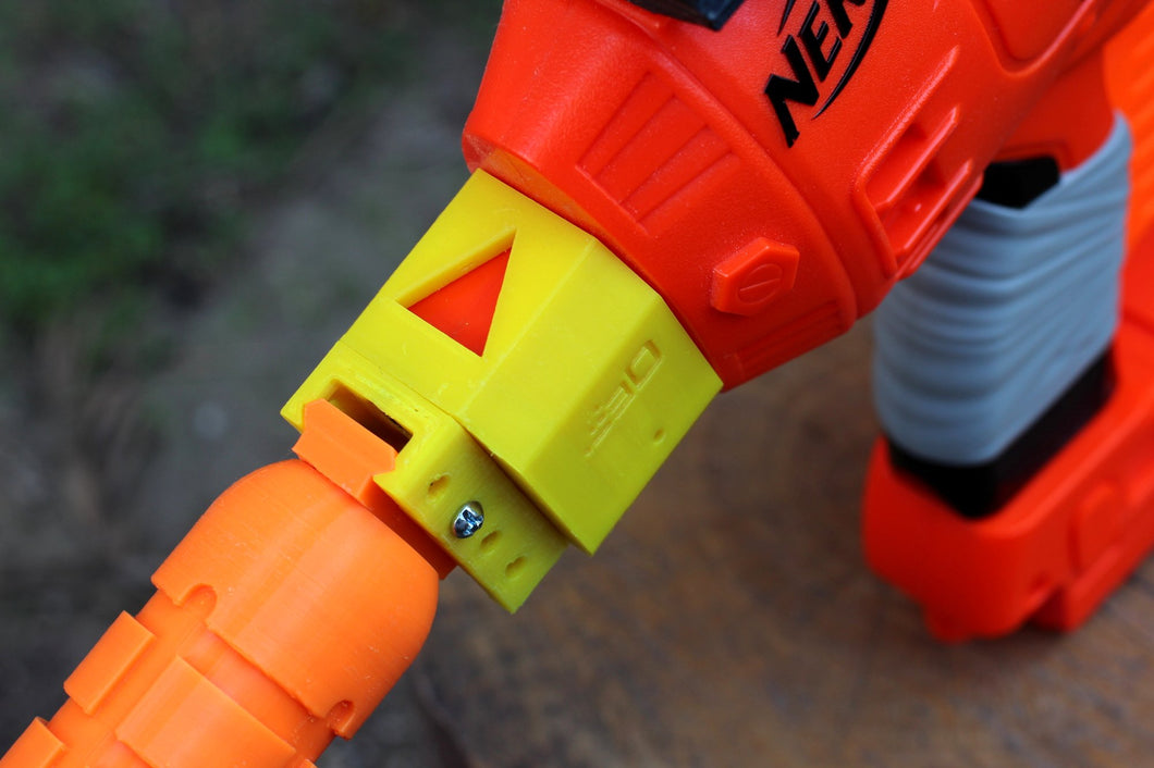 Blasters3D Modulus Receiver Picatinny Mount Adapter (Short) - Slide On Performance Mod for Nerf Foam Dart Toy Blasters - Build Ergonomic Science Fiction Weapons - TeleScopix