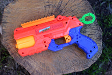 Load image into Gallery viewer, Blasters3D Top Picatinny Rail (11-Slots) for Zuru X-Shot Reflex 6 and Adventure Force Destroyer Revolver Blasters - Clip On Performance Mod for Foam Dart Toy - No Tools Needed