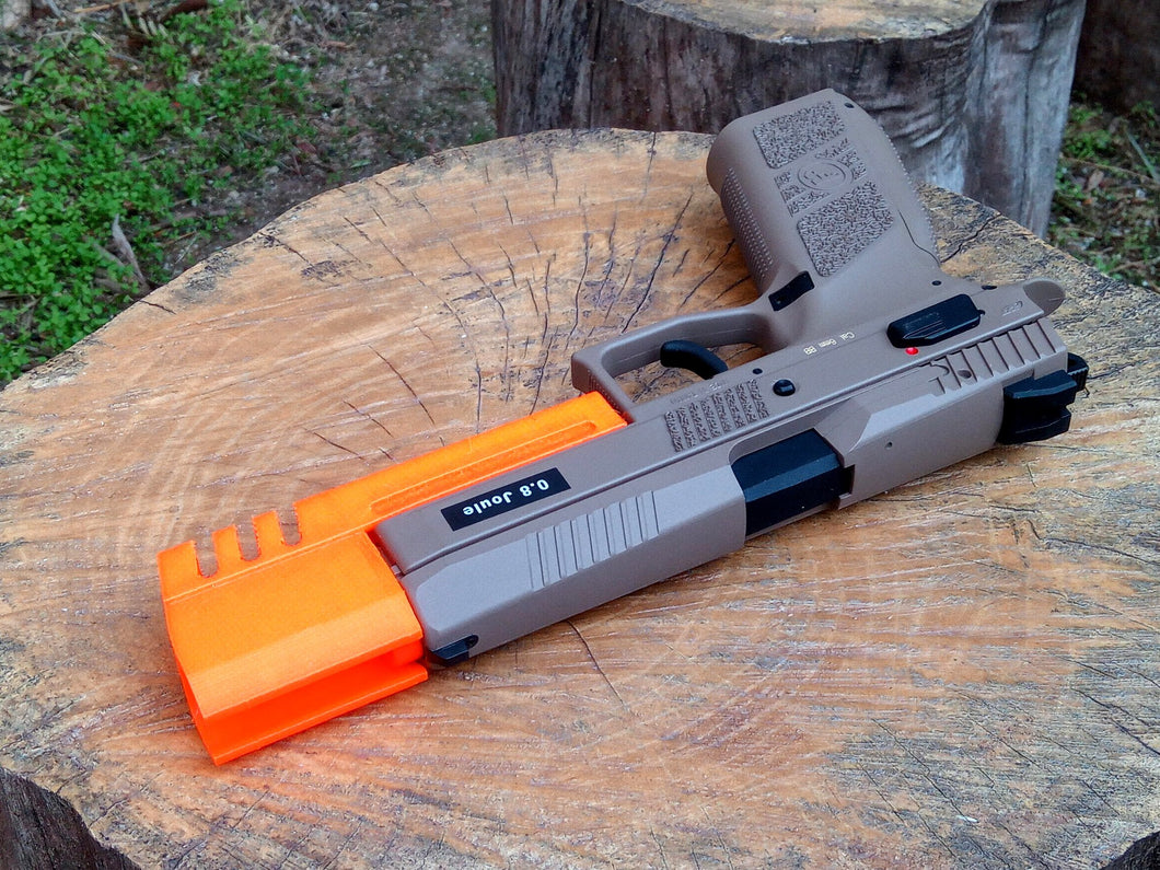 Match Weight Tomb Raider Compensator for CZ P-09 Airsoft CO2 GBB Pistol - SoftAir Survival Game - Hitman Assassin Cosplay LARP - Airsoft3D