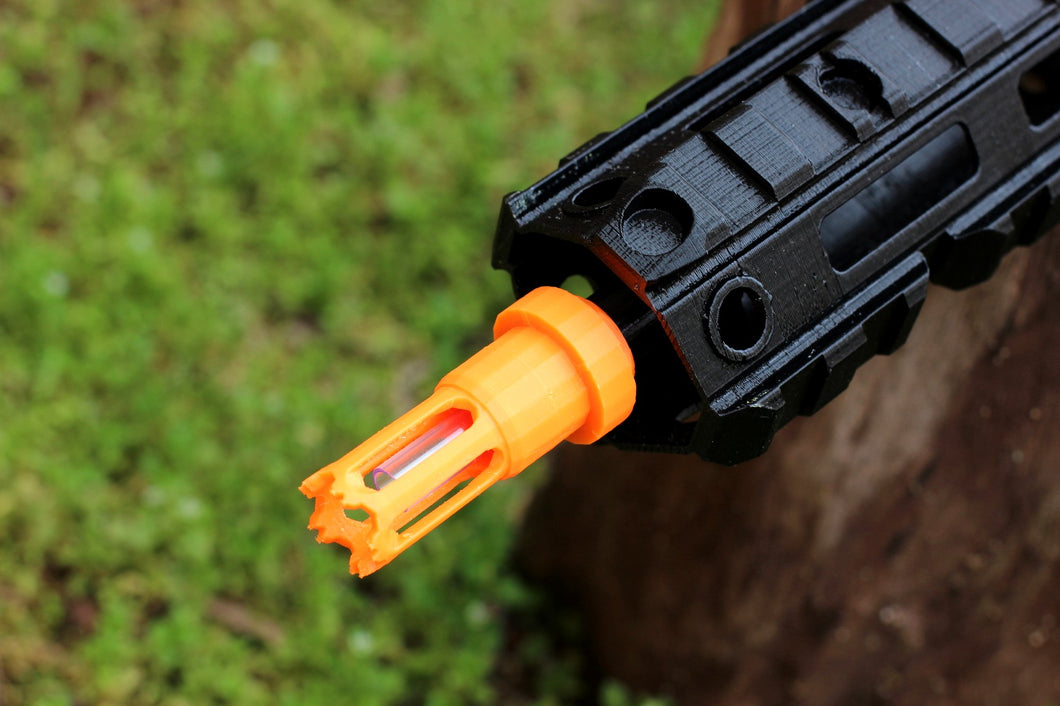 Blasters3D RB6S R4-C Flash Hider for Gel Blasters - 14mm- 14mm+ 16mm- 16mm+ Threads Available - Cosplay Agent Operator Ash - Mock Muzzle Mod