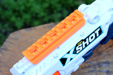 Load image into Gallery viewer, Blasters3D Top Picatinny Rail (11-Slots) for Zuru X-Shot Reflex 6 and Adventure Force Destroyer Revolver Blasters - Clip On Performance Mod for Foam Dart Toy - No Tools Needed