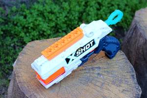 Blasters3D Top Picatinny Rail (11-Slots) for Zuru X-Shot Reflex 6 and Adventure Force Destroyer Revolver Blasters - Clip On Performance Mod for Foam Dart Toy - No Tools Needed