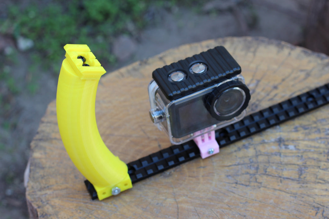 ActionCam CurvyGrip Handle - Turn Picatinny Rail into Action Cam Underwater Diving Rig Tray - For Cinematography and Videography Camcorder - EveryThang3D