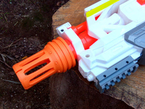 Blasters3D Flame Suppressor Muzzle (PE+) for Foam Dart/Ball Blasters - Barrel Mod - Zombie Strike