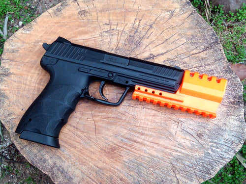 J.W. Frame Mounted Compensator with 11-Slots Rail for HK45 CO2 Air Pistol Airgun - Hitman Assassin Killer Cosplay LARP - AirPower3D
