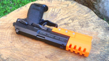 Load image into Gallery viewer, J.W. Frame Mounted Compensator with 9-Slots Rail for USP Compact Airsoft GBB Pistol - SoftAir Survival Game - Hitman Assassin Cosplay