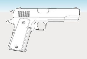 M1911A1 Pistol with Removable Silencer Replica - Assassin Hitman Action Prop - Toy Gun Firearm Cosplay