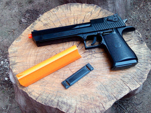 Official Desert Eagle Airsoft Spring Pistol with Peacemaker Muzzle - Prop Gun - Replica Weapon