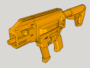 FGC-9 MK2 Replica with Real Picatinny Rails and M-LOK Slots - Assassin Hitman Action Movie Prop - Toy Gun Firearm Cosplay - Airsoft3D