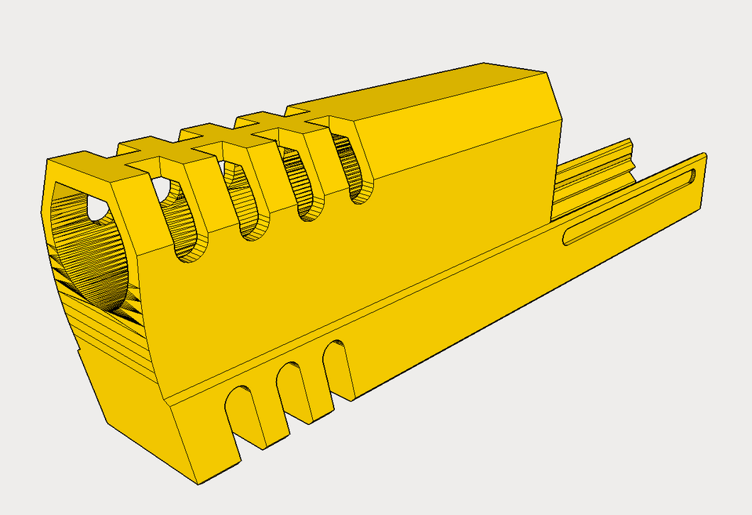 Enclosed Match Weight Compensator (8-Ports 2X Length) for 1911 Airsoft GBB Pistol - SoftAir Survival Game - Hitman Assassin Cosplay - Airsoft3D