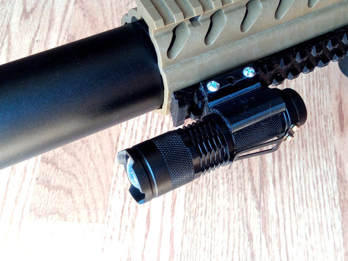 Fast Detach Picatinny Mount for Mini Flashlight Torch - Weaver / NATO Accessory Rail Compatible - Airgun Airsoft Paintball - AirPower3D