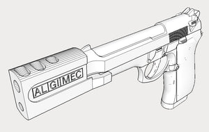 M92 Pistol Replica with the Professional Compensator (PT+) - Assassin Hitman Prop - Toy Gun - Airsoft3D