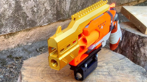 Blasters3D Proctor Barrel Mod with Top Picatinny Rail for Zombie Strike HammerShot - Slide On Friction Fit - No Need for Tools nor Glue